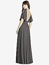 Rear View Thumbnail - Caviar Gray Split Sleeve Backless Maxi Dress - Lila