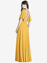 Rear View Thumbnail - NYC Yellow Split Sleeve Backless Maxi Dress - Lila