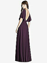 Rear View Thumbnail - Aubergine Split Sleeve Backless Maxi Dress - Lila
