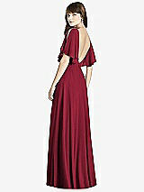 Rear View Thumbnail - Burgundy Split Sleeve Backless Maxi Dress - Lila