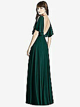 Rear View Thumbnail - Evergreen Split Sleeve Backless Maxi Dress - Lila