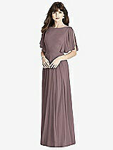 Front View Thumbnail - French Truffle Split Sleeve Backless Maxi Dress - Lila
