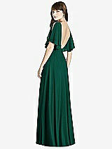 Rear View Thumbnail - Hunter Green Split Sleeve Backless Maxi Dress - Lila