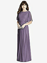 Front View Thumbnail - Lavender Split Sleeve Backless Maxi Dress - Lila