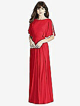 Front View Thumbnail - Parisian Red Split Sleeve Backless Maxi Dress - Lila
