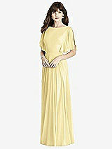 Front View Thumbnail - Pale Yellow Split Sleeve Backless Maxi Dress - Lila