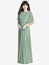 Front View Thumbnail - Seagrass Split Sleeve Backless Maxi Dress - Lila