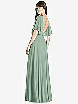 Rear View Thumbnail - Seagrass Split Sleeve Backless Maxi Dress - Lila