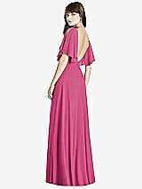 Rear View Thumbnail - Tea Rose Split Sleeve Backless Maxi Dress - Lila