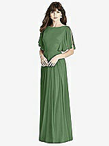Front View Thumbnail - Vineyard Green Split Sleeve Backless Maxi Dress - Lila