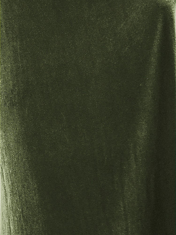 Front View - Olive Green Lux Velvet Fabric by the Yard