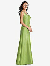 Side View Thumbnail - Mojito Pleated Bodice Open-Back Maxi Dress with Pockets