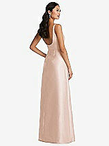 Rear View Thumbnail - Cameo Pleated Bodice Open-Back Maxi Dress with Pockets