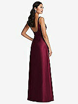 Rear View Thumbnail - Cabernet Pleated Bodice Open-Back Maxi Dress with Pockets