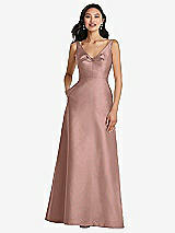 Front View Thumbnail - Neu Nude Pleated Bodice Open-Back Maxi Dress with Pockets