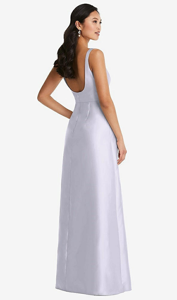 Back View - Silver Dove Pleated Bodice Open-Back Maxi Dress with Pockets