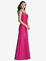 Side View Thumbnail - Think Pink Pleated Bodice Open-Back Maxi Dress with Pockets