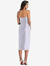 Rear View Thumbnail - Silver Dove Strapless Bow-Waist Pleated Satin Pencil Dress with Pockets
