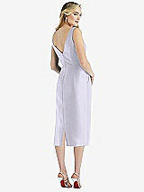 Rear View Thumbnail - Silver Dove Sleeveless Bow-Waist Pleated Satin Pencil Dress with Pockets