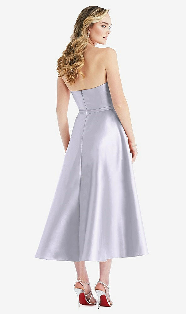 Back View - Silver Dove Strapless Bow-Waist Full Skirt Satin Midi Dress