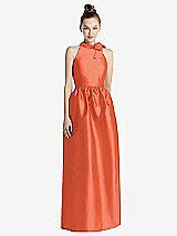 Front View Thumbnail - Fiesta Bowed High-Neck Full Skirt Maxi Dress with Pockets