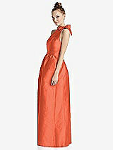 Side View Thumbnail - Fiesta Bowed High-Neck Full Skirt Maxi Dress with Pockets