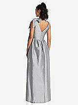Rear View Thumbnail - French Gray Bowed-Shoulder Full Skirt Maxi Dress with Pockets