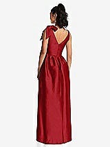 Rear View Thumbnail - Garnet Bowed-Shoulder Full Skirt Maxi Dress with Pockets