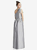 Rear View Thumbnail - French Gray Bowed One-Shoulder Full Skirt Maxi Dress with Pockets