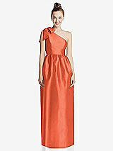 Front View Thumbnail - Fiesta Bowed One-Shoulder Full Skirt Maxi Dress with Pockets
