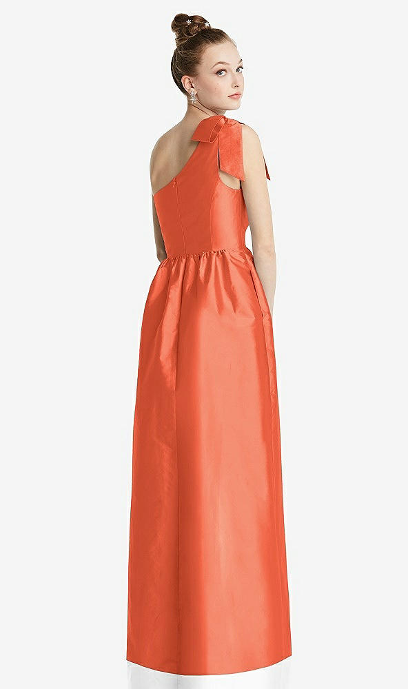Back View - Fiesta Bowed One-Shoulder Full Skirt Maxi Dress with Pockets