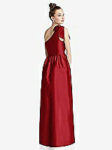 Rear View Thumbnail - Garnet Bowed One-Shoulder Full Skirt Maxi Dress with Pockets