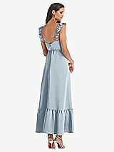 Rear View Thumbnail - Mist Ruffled Convertible Sleeve Midi Dress