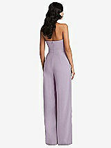 Rear View Thumbnail - Lilac Haze Strapless Pleated Front Jumpsuit with Pockets