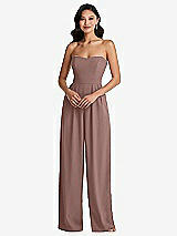 Front View Thumbnail - Sienna Strapless Pleated Front Jumpsuit with Pockets