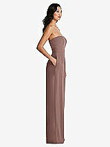 Side View Thumbnail - Sienna Strapless Pleated Front Jumpsuit with Pockets