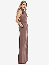 Front View Thumbnail - Sienna & Sienna High-Neck Open-Back Jumpsuit with Scarf Tie