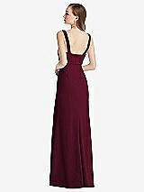 Rear View Thumbnail - Cabernet Wide Strap Notch Empire Waist Dress with Front Slit