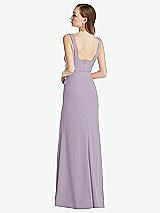Rear View Thumbnail - Lilac Haze Wide Strap Notch Empire Waist Dress with Front Slit