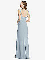 Rear View Thumbnail - Mist Wide Strap Notch Empire Waist Dress with Front Slit
