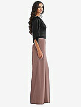 Side View Thumbnail - Sienna & Black One-Shoulder Bell Sleeve Jumpsuit with Pockets