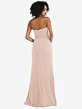 Rear View Thumbnail - Cameo Strapless Tuxedo Maxi Dress with Front Slit