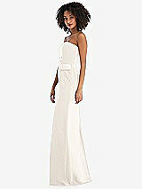 Side View Thumbnail - Ivory Strapless Tuxedo Maxi Dress with Front Slit