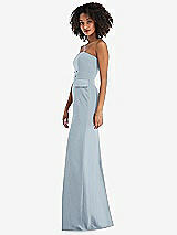 Side View Thumbnail - Mist Strapless Tuxedo Maxi Dress with Front Slit
