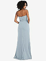 Rear View Thumbnail - Mist Strapless Tuxedo Maxi Dress with Front Slit