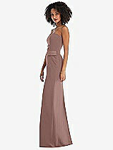 Side View Thumbnail - Sienna Strapless Tuxedo Maxi Dress with Front Slit