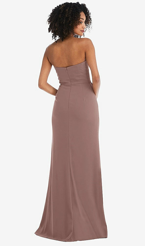 Back View - Sienna Strapless Tuxedo Maxi Dress with Front Slit