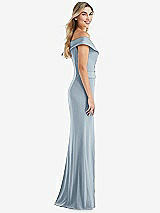 Side View Thumbnail - Mist Off-the-Shoulder Tuxedo Maxi Dress with Front Slit