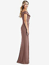 Side View Thumbnail - Sienna Off-the-Shoulder Tuxedo Maxi Dress with Front Slit