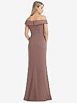 Rear View Thumbnail - Sienna Off-the-Shoulder Tuxedo Maxi Dress with Front Slit